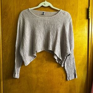 Lavender Cropped Knit Sweater